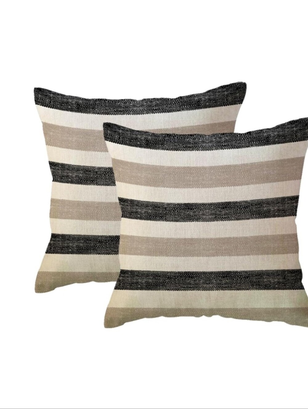 Striped Neutral Decorative Throw Pillow  Covers